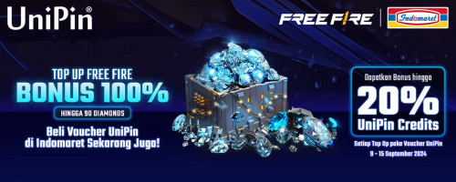 Top Up Diamonds pake Voucher UniPin, Bonus hingga 100% Diamonds + Bonus hingga 20% UniPin Credits